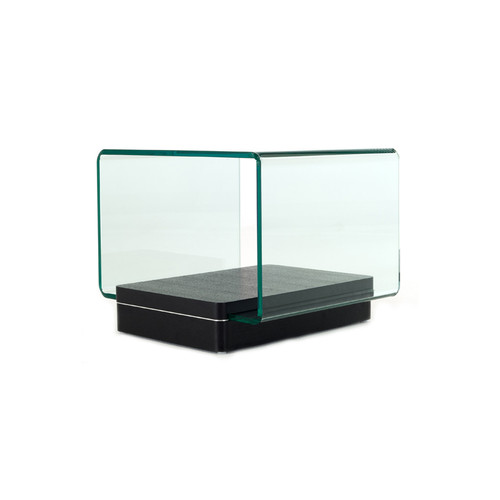 19" Oak Veneer And Glass End Table