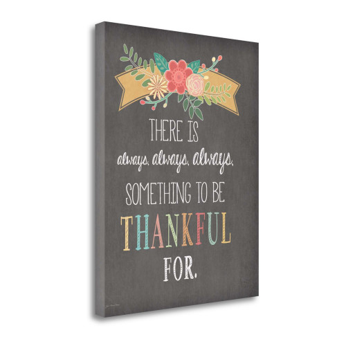 Always Always Always Thankful Wrapped Canvas Print Living Room Wall Art