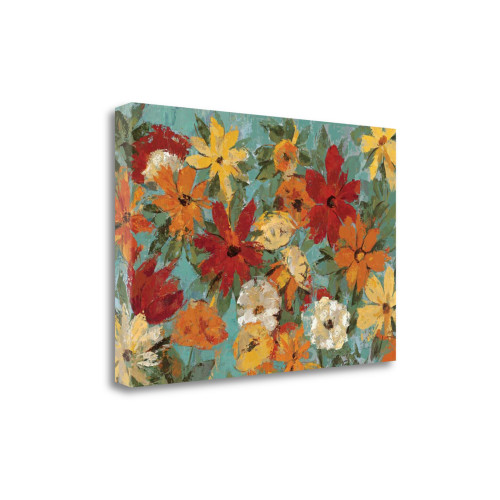 Bright Expressive Garden 1 Wrapped Canvas Print Living Room Wall Art