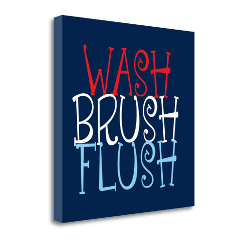 Wash Brush Flush 4 Wrapped Canvas Print Living Room Wall Art