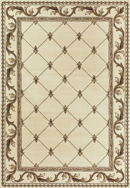 2' X 3' Ivory And Brown Floral Vines Area Rug