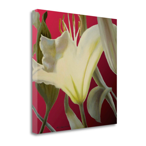Lily Red 1 Wrapped Canvas Print Living Room Wall Art