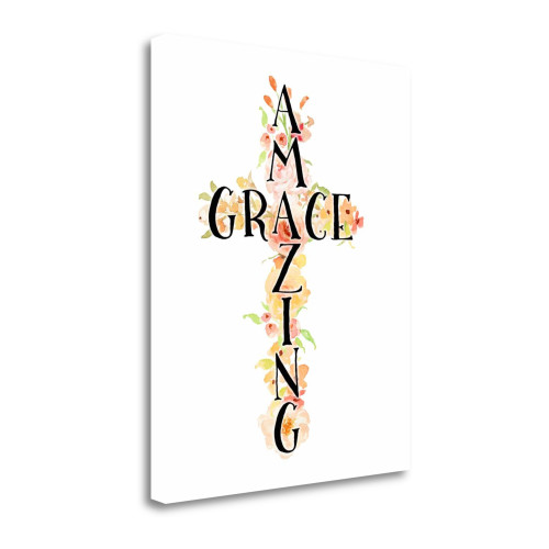 Amazing Grace Floral 3 Wrapped Canvas Print Living Room Wall Art