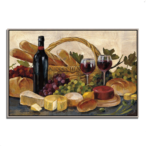 Tuscan Evening Wine 9 Silver Wrapped Canvas Print Wall Art