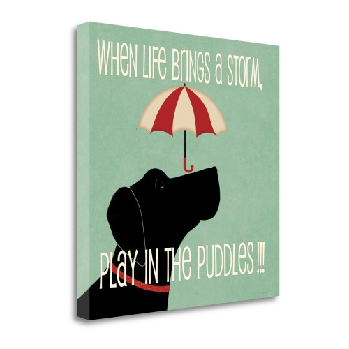 Puddles Wrapped Canvas Print Living Room Wall Art
