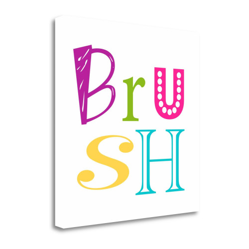 Brush 4 Wrapped Canvas Print Living Room Wall Art