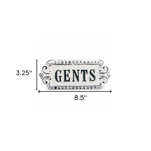 Black And White Metal Gents Bathroom Wall Decor