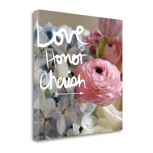 Love Honor Cherish 1 Wrapped Canvas Print Living Room Wall Art