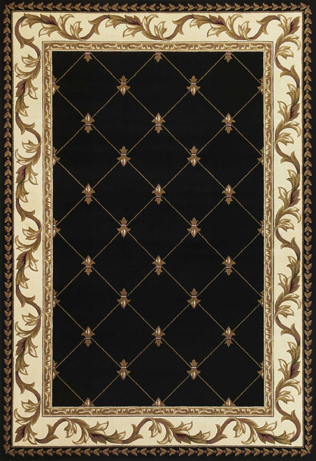 2' X 3' Brown Black And Ivory Floral Vines Area Rug Polypropylene
