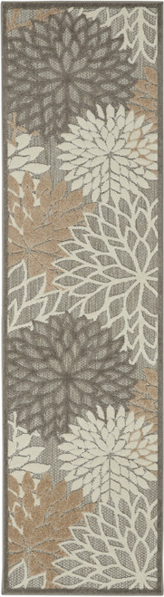 Homeroots Home Decor Natural and Gray Indoor Outdoor Runner Rug, 2 X 10 feet