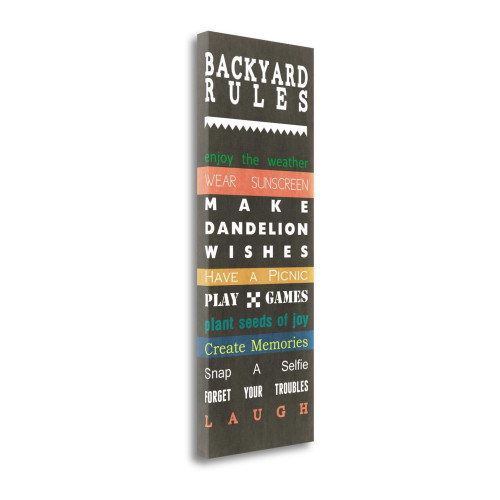 Backyard Rules 2 Wrapped Canvas Print Living Room Wall Art