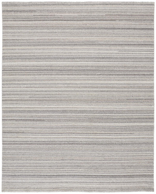9' X 12' Gray And Taupe Wool Hand Woven Stain Resistant Area Rug