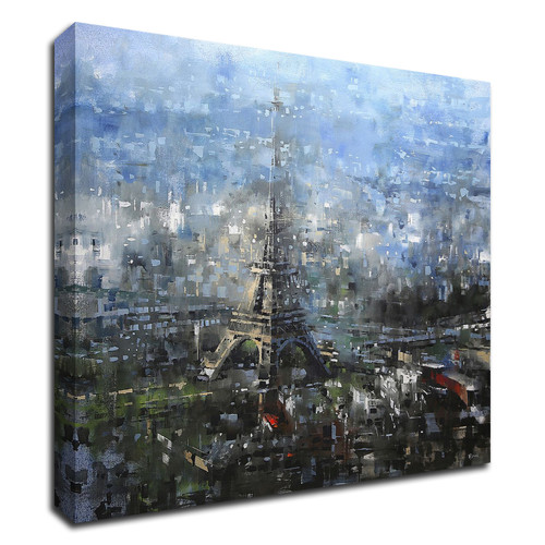 "Blue Paris" Wrapped Canvas Print Wall Art