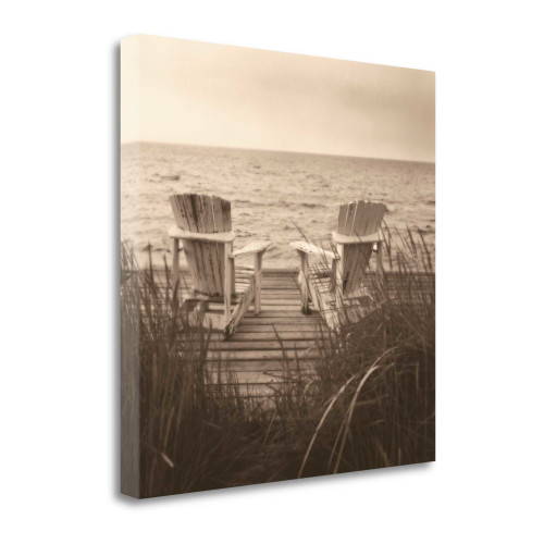 Beach Chairs 1 Wrapped Canvas Print Wall Art