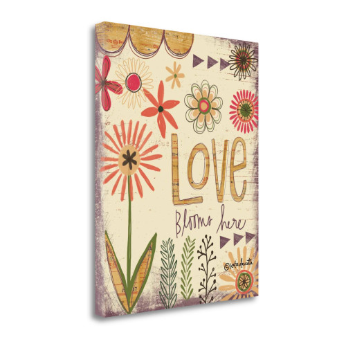 Love Blooms Here 2 Wrapped Canvas Print Living Room Wall Art