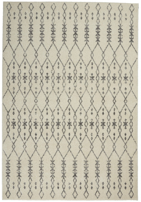 4’ x 6’ Ivory and Gray Geometric Area Rug