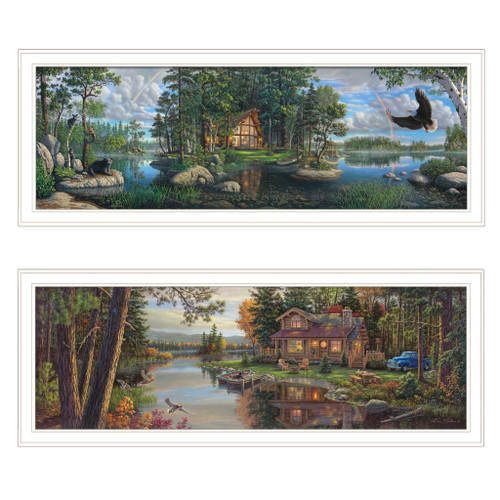 Set Of Two Freedom Promise Collection 2-Piece 1 White Framed Print Wall Art