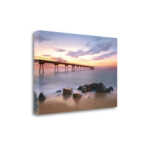 39" Majestic Coastal Ocean Pier Giclee Wrap Canvas Wall Art