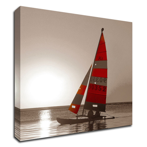 "Sailboat Sunset" Wrapped Canvas Print Wall Art