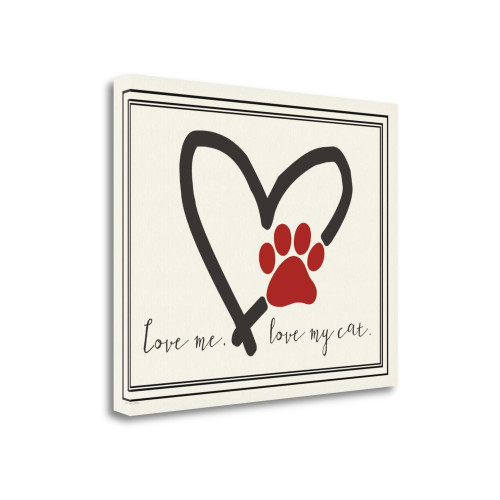 Love Me Cat Wrapped Canvas Print Living Room Wall Art