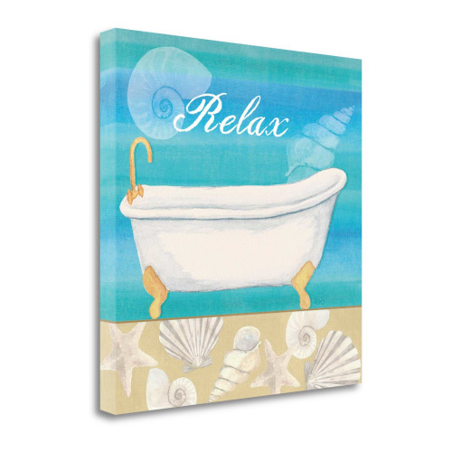 Seashells Bath I Wrapped Canvas Print Living Room Wall Art
