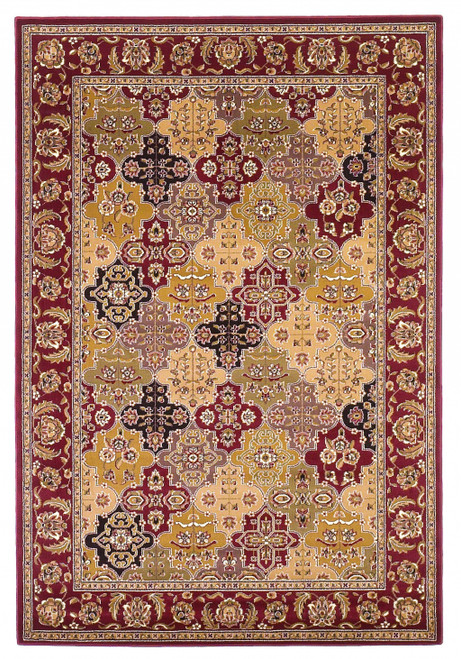 3' X 5' Red Orange And Black Quatrefoil Area Rug