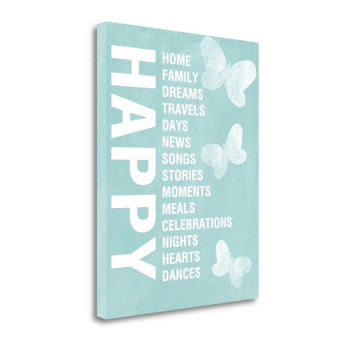 Happy Things 2 Wrapped Canvas Print Living Room Wall Art