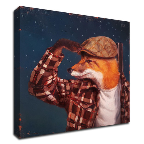 "Fox Hunt" Wrapped Canvas Print Wall Art