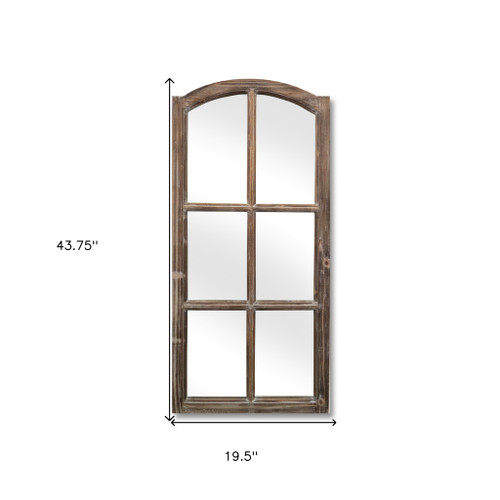 44" Brown Arch Wood Framed Accent Mirror
