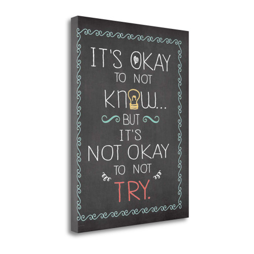 Its Okay 1 Wrapped Canvas Print Living Room Wall Art