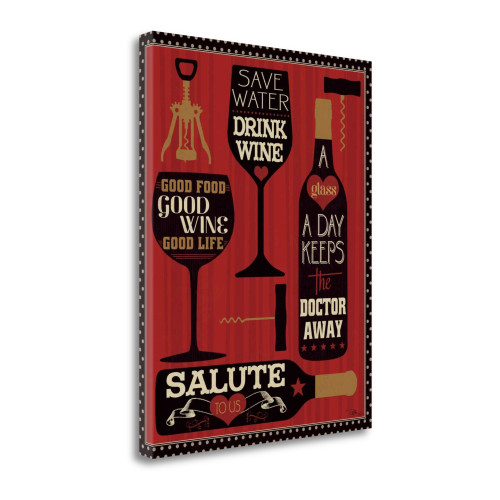 Wine Words II Wrapped Canvas Print Living Room Wall Art