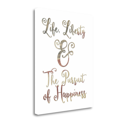 Life Liberty Typography 1 Wrapped Canvas Print Living Room Wall Art