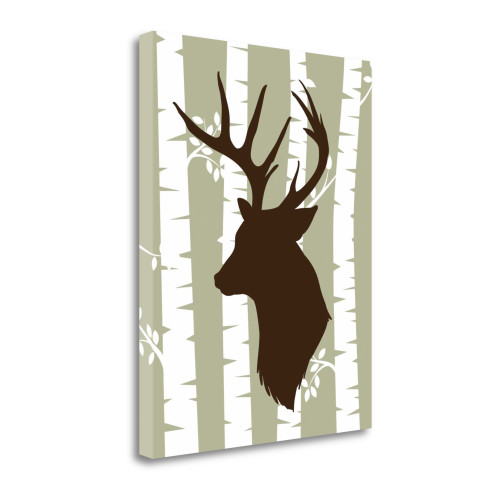 Deer 2 Woods Wrapped Canvas Print Living Room Wall Art
