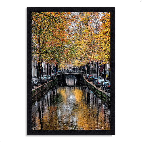 Canal Reflections 10 Black Picture Frame Print Wall Art