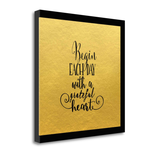 Begin Each Day 2 Wrapped Canvas Print Living Room Wall Art