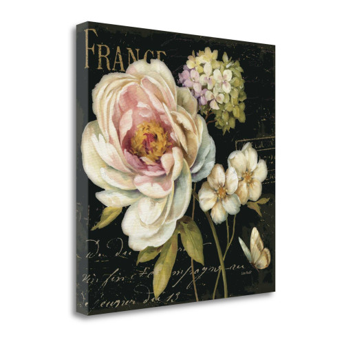 Marche De Fleurs On Black 4 Wrapped Canvas Print Living Room Wall Art