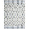 6' X 9' Ivory And Blue Geometric Area Rug