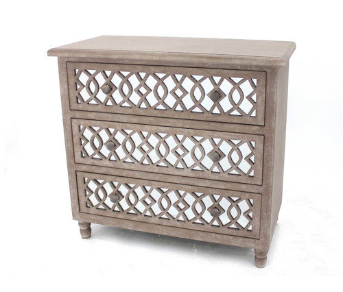 15.75 X 34 X 31.5 Brown Country Cottage 3 Drawers - Cabinet