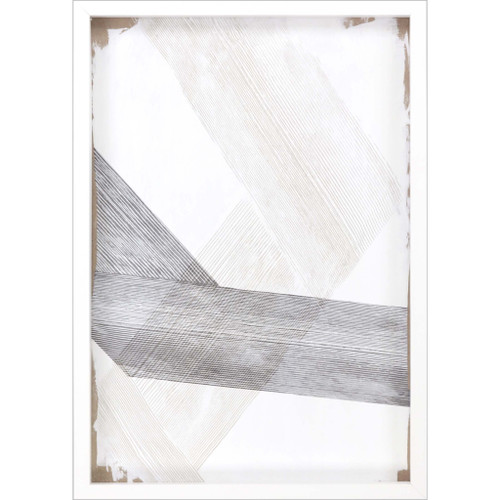Chevron I Framed Art White Picture Frame Print Wall Art
