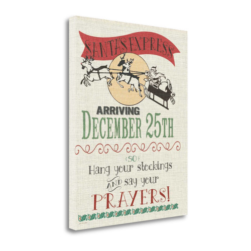 Santa Express Wrapped Canvas Print Living Room Wall Art