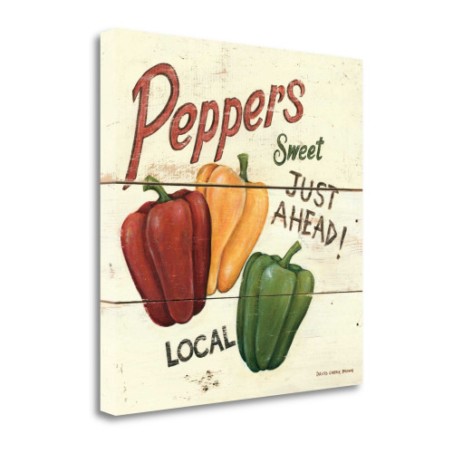 Sweet Peppers 6X6 Wrapped Canvas Print Living Room Wall Art
