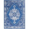 4' X 6' Ivory And Blue Medallion Area Rug Polypropylene Home Accent