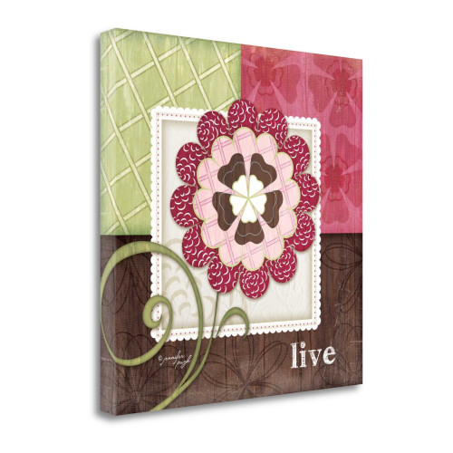 Flower Live 2 Wrapped Canvas Print Living Room Wall Art