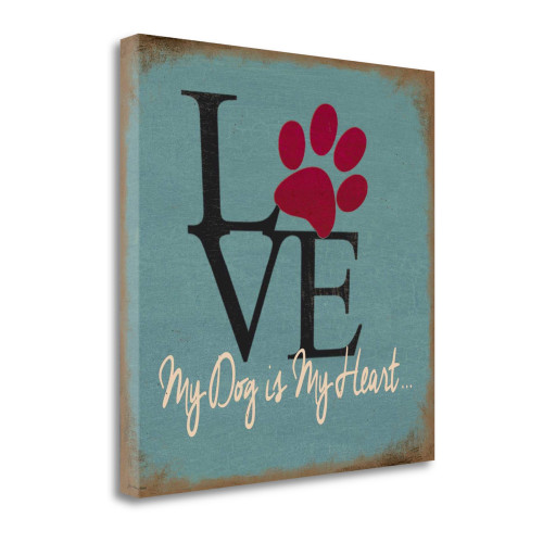 Love My Dog 1 Wrapped Canvas Print Living Room Wall Art