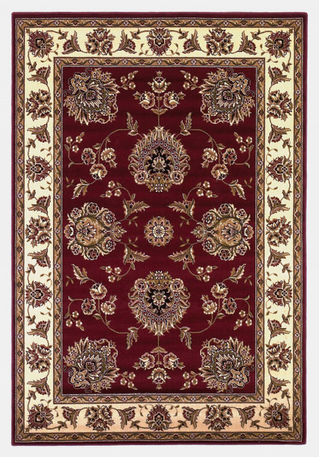 2' X 3' Red And Ivory Floral Medallion Area Rug