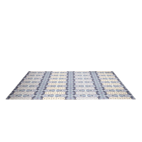 5' X 7' Light Grey And Yellow Geometric Area Rug