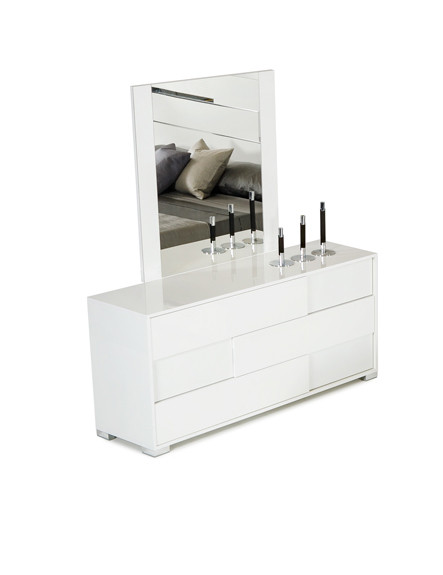 30" White Mdf And Metal Dresser