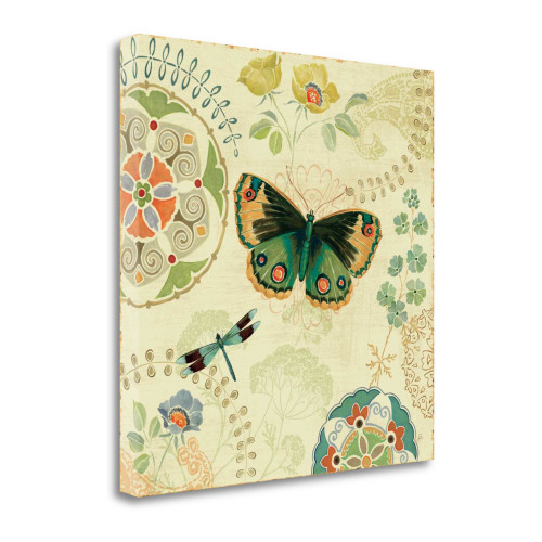 Folk Floral II Wrapped Canvas Print Living Room Wall Art