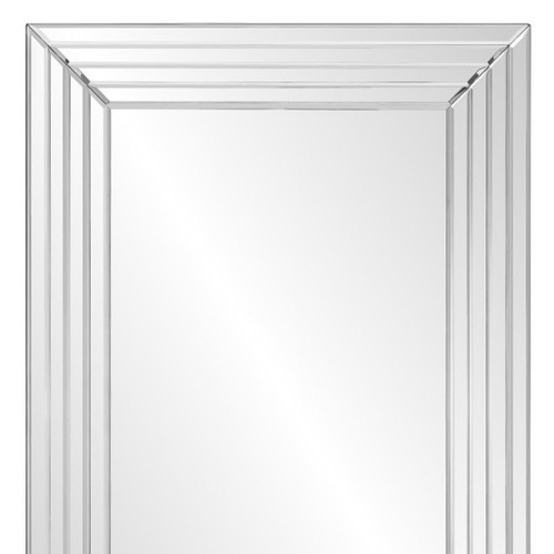 39" Silver Geo Lines Frameless Accent Mirror