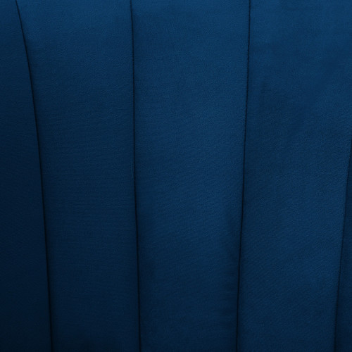 27" Navy Blue and Gold Velvet Tufted Wingback Chair